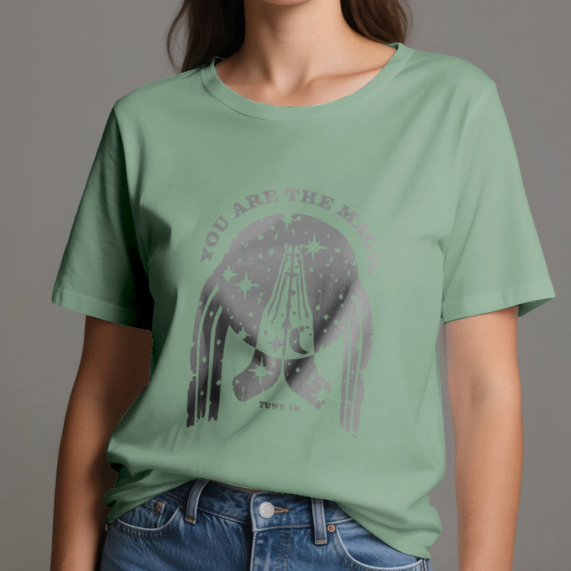 Camiseta de yoga Olivenorma "Sintonízate, eres mágico"