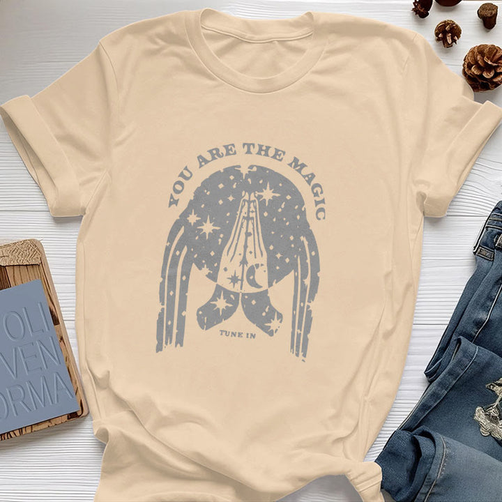 Camiseta de yoga Olivenorma "Sintonízate, eres mágico"