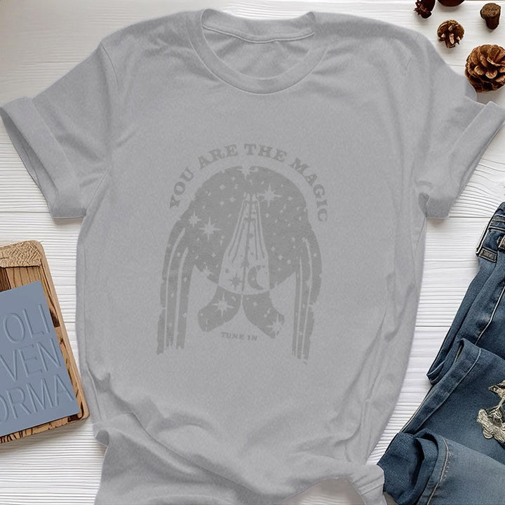 Camiseta de yoga Olivenorma "Sintonízate, eres mágico"