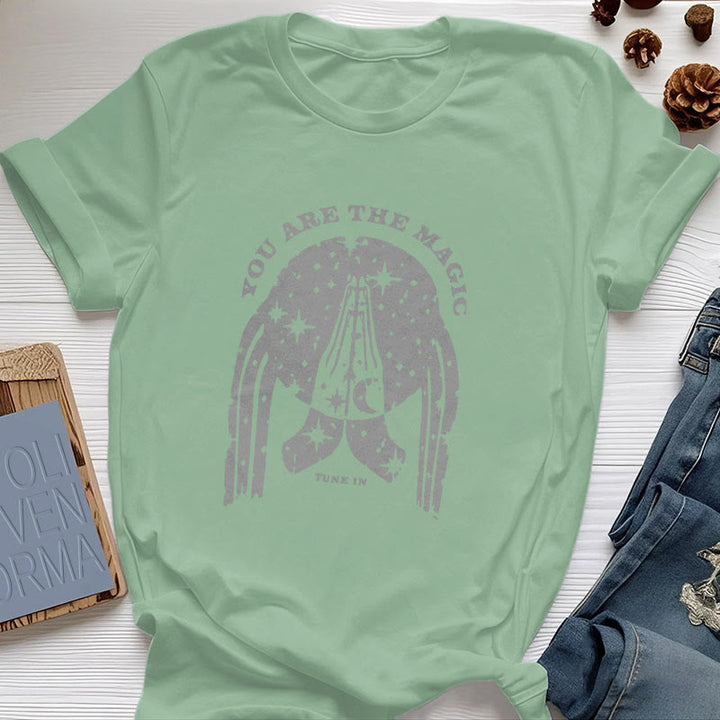 Camiseta de yoga Olivenorma "Sintonízate, eres mágico"