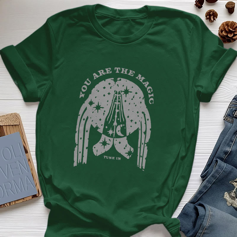 Camiseta de yoga Olivenorma "Sintonízate, eres mágico"