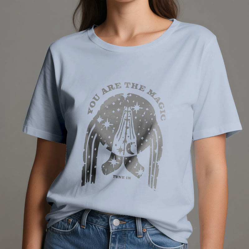 Camiseta de yoga Olivenorma "Sintonízate, eres mágico"
