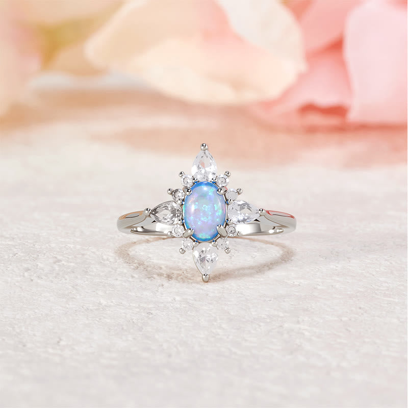 Anillo de estrella de ópalo radiante "Exclusivamente tuyo" de Olivenorma