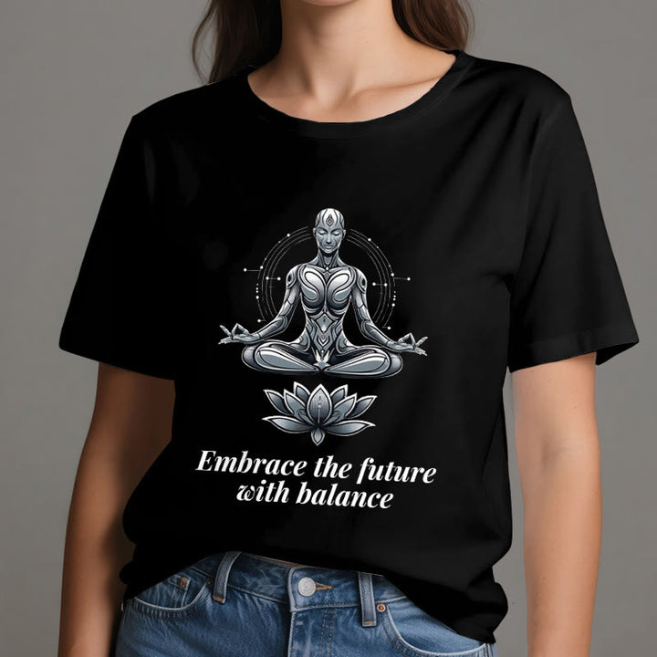 Camiseta espiritual Lotus de Olivenorma "ABRAZA EL FUTURO CON EQUILIBRIO" - image 7