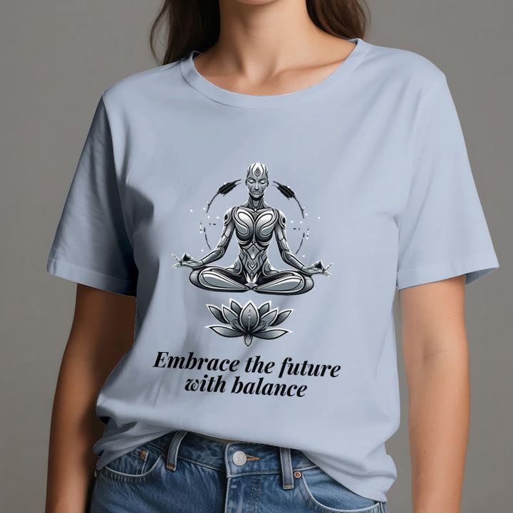Camiseta espiritual Lotus de Olivenorma "ABRAZA EL FUTURO CON EQUILIBRIO" - image 13