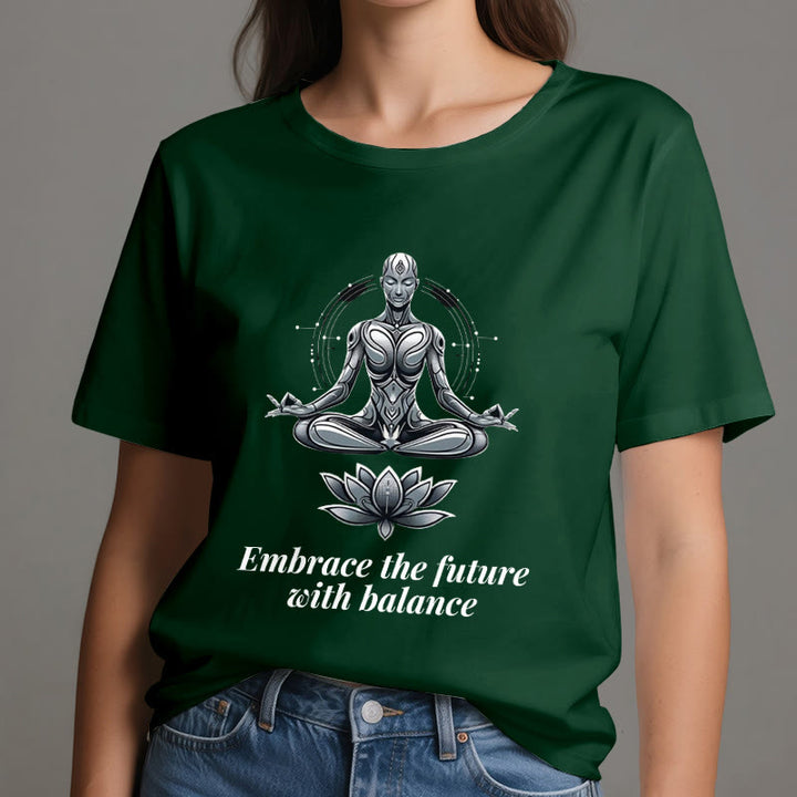 Camiseta espiritual Lotus de Olivenorma "ABRAZA EL FUTURO CON EQUILIBRIO" - image 21