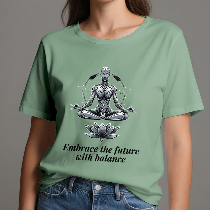 Camiseta espiritual Lotus de Olivenorma "ABRAZA EL FUTURO CON EQUILIBRIO" - image 19