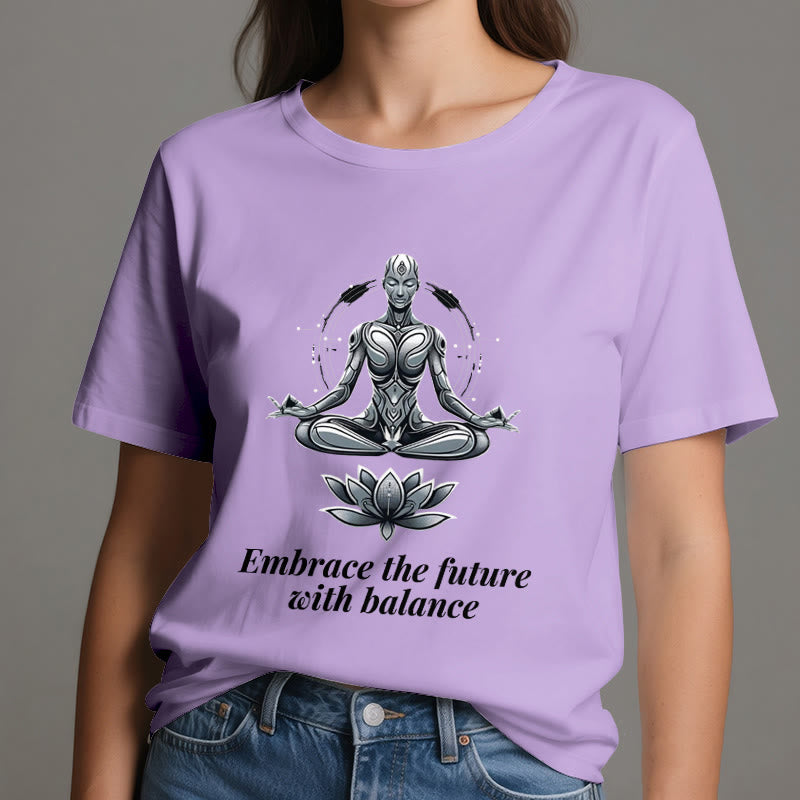 Camiseta espiritual Lotus de Olivenorma "ABRAZA EL FUTURO CON EQUILIBRIO" - image 17