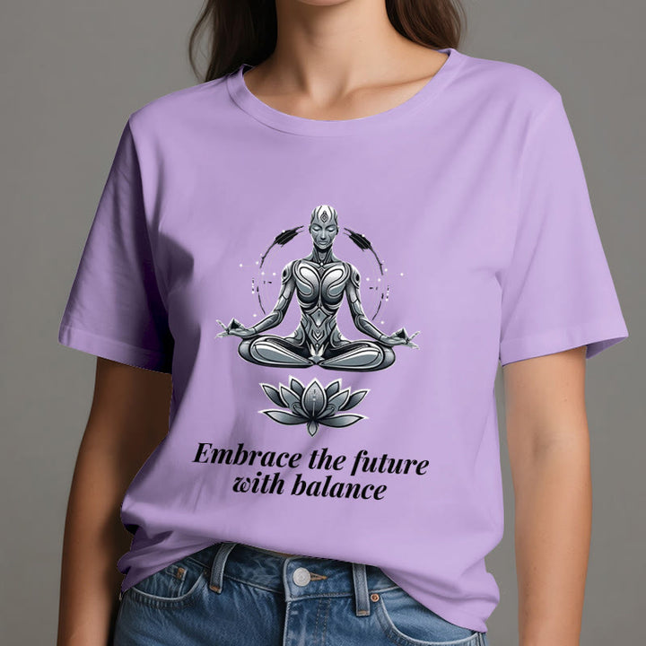 Camiseta espiritual Lotus de Olivenorma "ABRAZA EL FUTURO CON EQUILIBRIO" - image 17