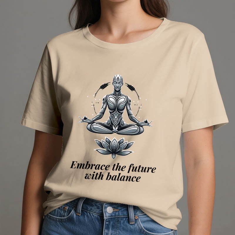 Camiseta espiritual Lotus de Olivenorma "ABRAZA EL FUTURO CON EQUILIBRIO" - image 11