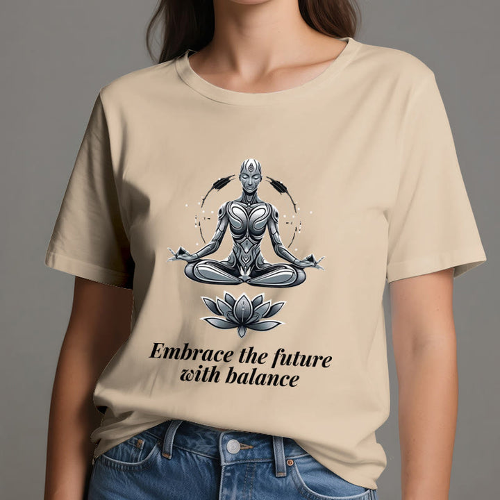 Camiseta espiritual Lotus de Olivenorma "ABRAZA EL FUTURO CON EQUILIBRIO" - image 11