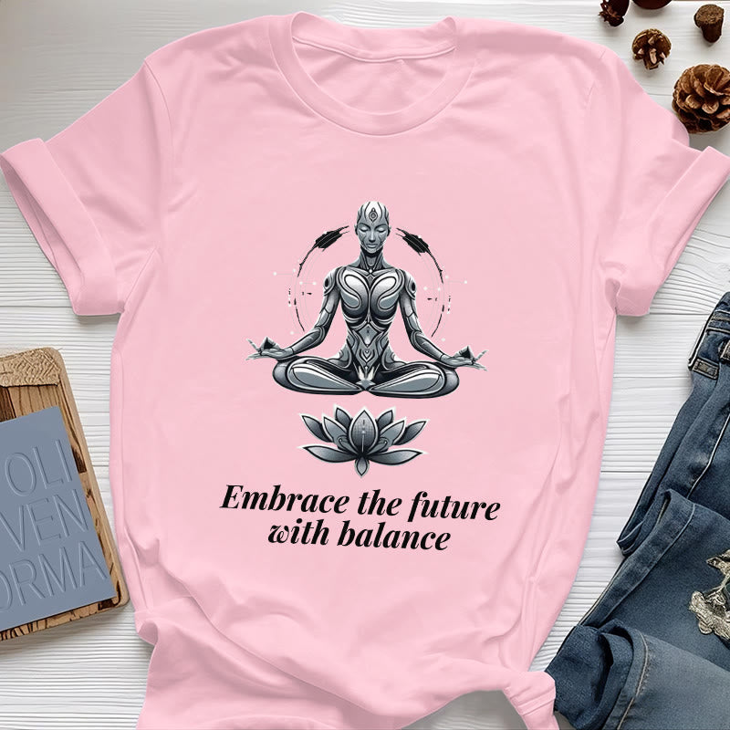 Camiseta espiritual Lotus de Olivenorma "ABRAZA EL FUTURO CON EQUILIBRIO" - Rosa - 2XL - image 14