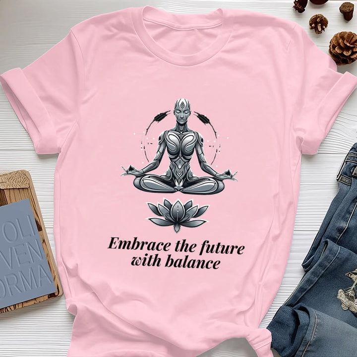 Camiseta espiritual Lotus de Olivenorma "ABRAZA EL FUTURO CON EQUILIBRIO" - Rosa - 2XL - image 14