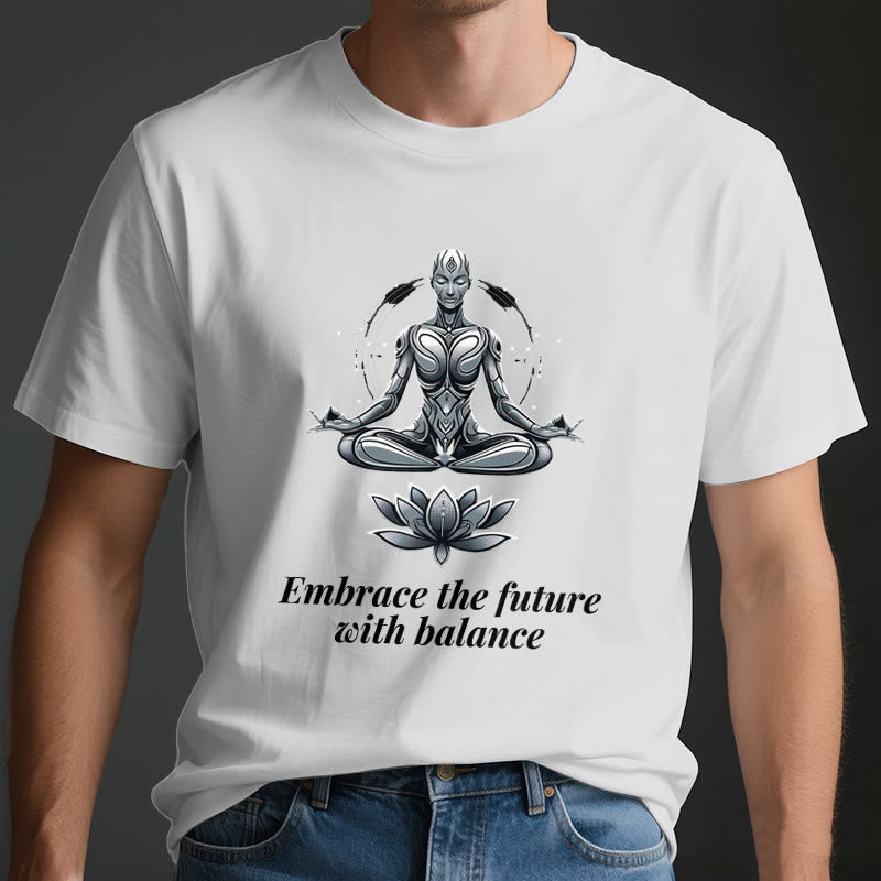 Camiseta espiritual Lotus de Olivenorma "ABRAZA EL FUTURO CON EQUILIBRIO" - image 4