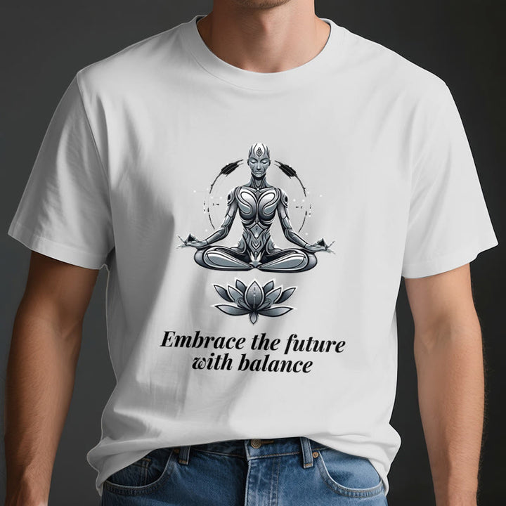 Camiseta espiritual Lotus de Olivenorma "ABRAZA EL FUTURO CON EQUILIBRIO" - image 4