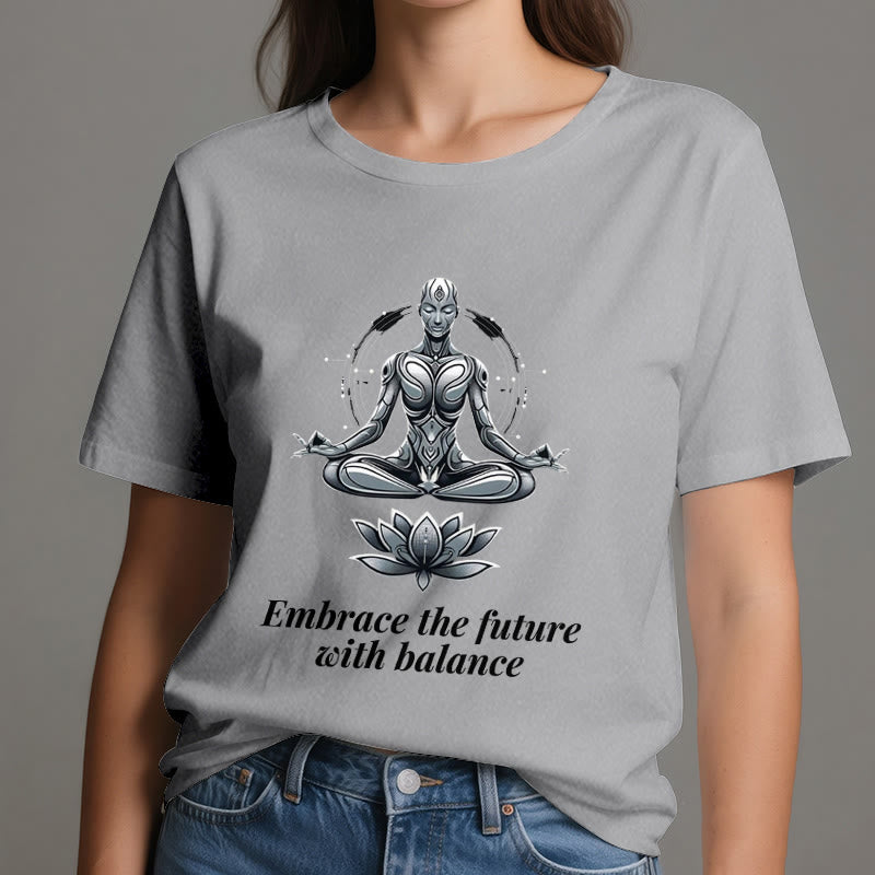 Camiseta espiritual Lotus de Olivenorma "ABRAZA EL FUTURO CON EQUILIBRIO" - image 9