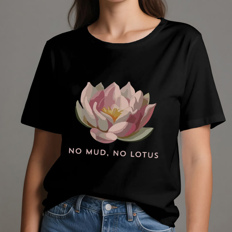 Camiseta de yoga de algodón Olivenorma "SIN LODO, SIN LOTO" - image 2
