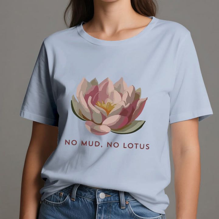 Camiseta de yoga de algodón Olivenorma "SIN LODO, SIN LOTO" - image 13