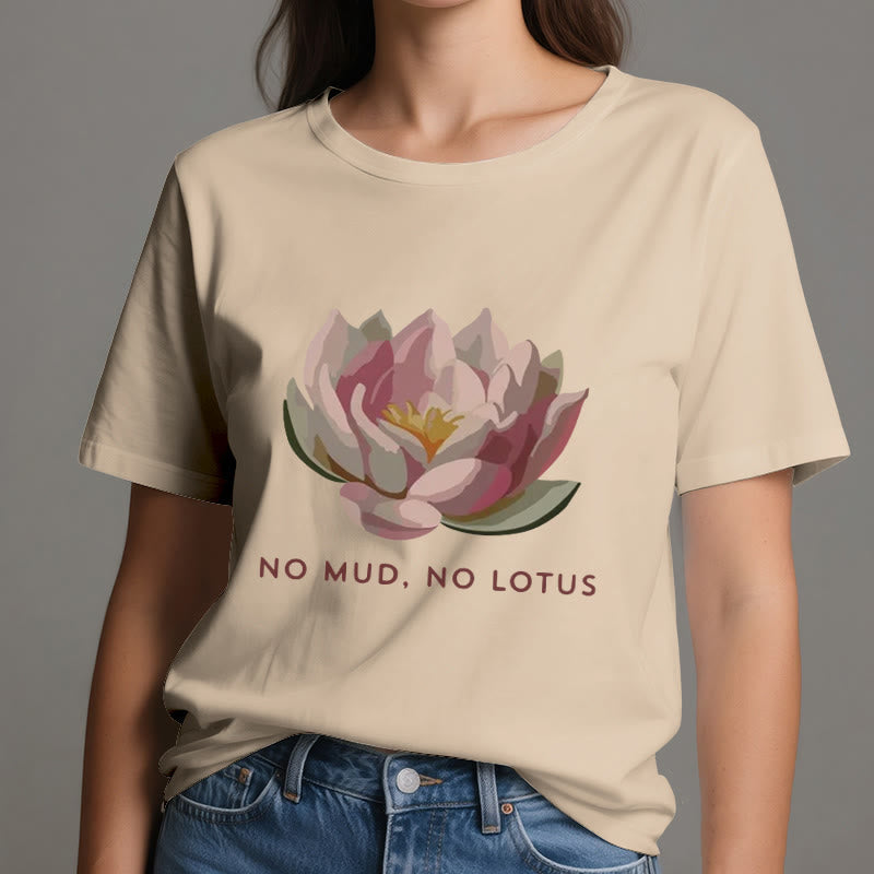 Camiseta de yoga de algodón Olivenorma "SIN LODO, SIN LOTO" - image 11