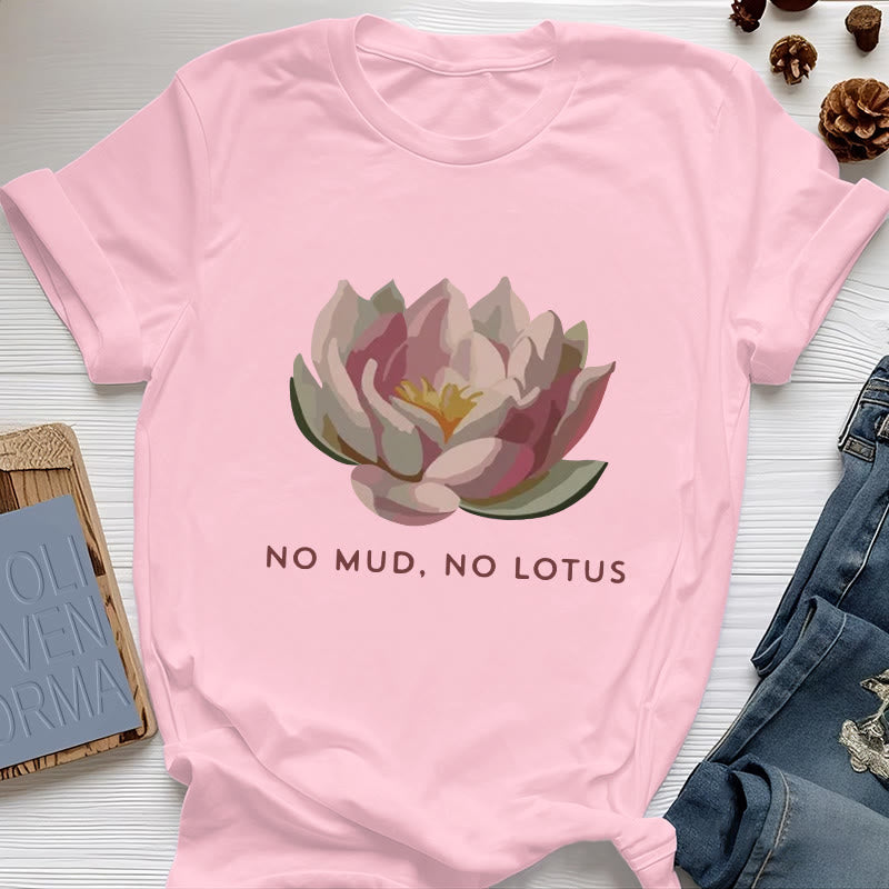 Camiseta de yoga de algodón Olivenorma "SIN LODO, SIN LOTO" - Rosa - 2XL - image 14