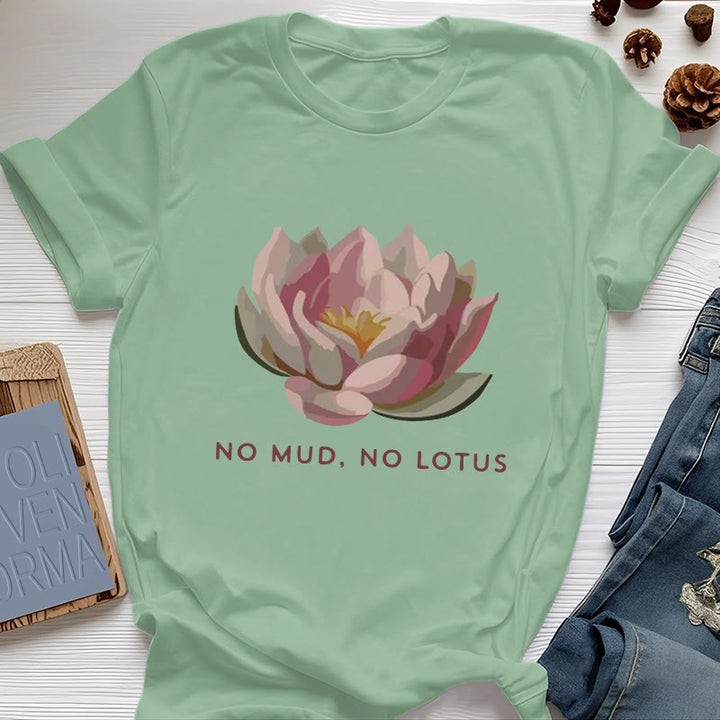 Camiseta de yoga de algodón Olivenorma "SIN LODO, SIN LOTO" - Verde claro - 2XL - image 18