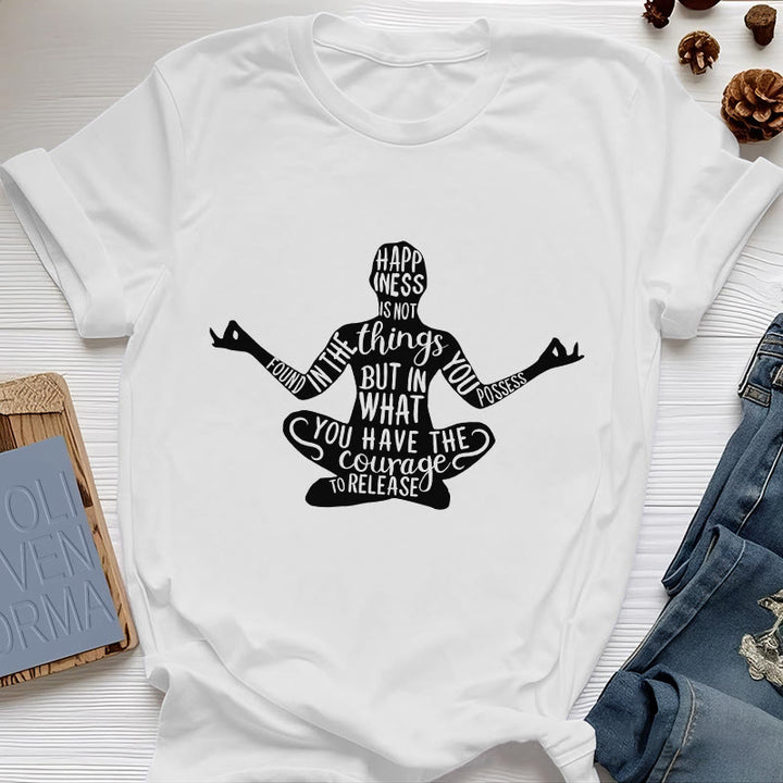 Camiseta de meditación Olivenorma de algodón para yoga espiritual - Blanco - 2XL - image 6