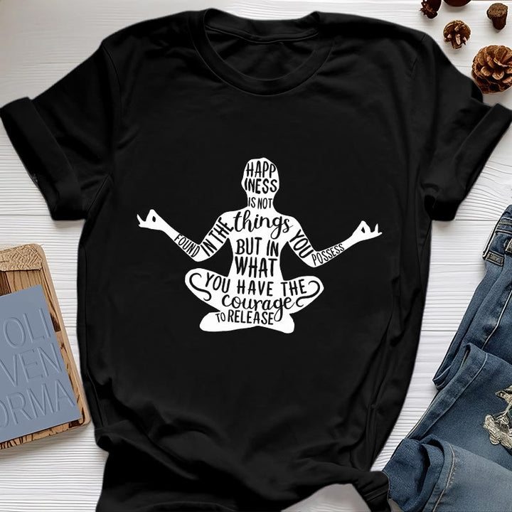 Camiseta de meditación Olivenorma de algodón para yoga espiritual - Negro - 2XL - image 8