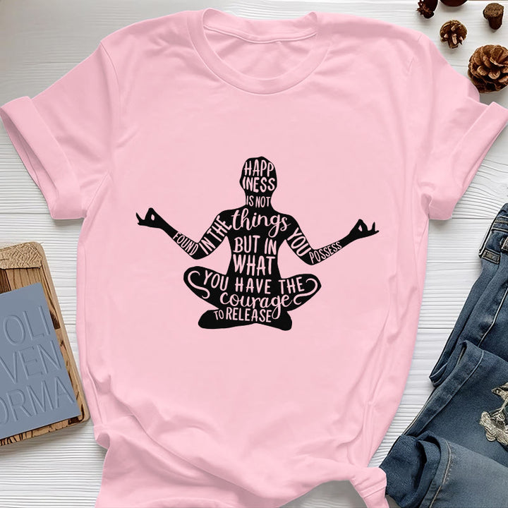 Camiseta de meditación Olivenorma de algodón para yoga espiritual - Rosa - 2XL - image 14