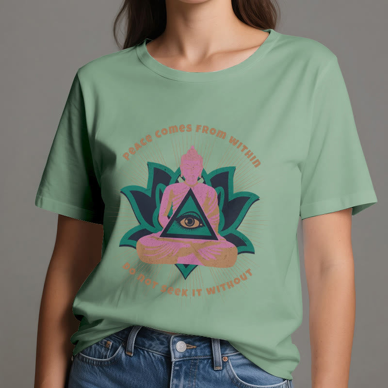 Olivenorma "La paz viene de dentro" Camiseta espiritual Buda Loto - image 19