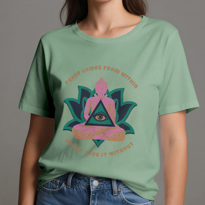 Olivenorma "La paz viene de dentro" Camiseta espiritual Buda Loto - image 19