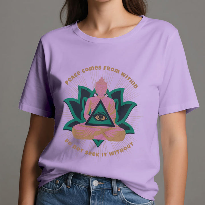 Olivenorma "La paz viene de dentro" Camiseta espiritual Buda Loto - image 17
