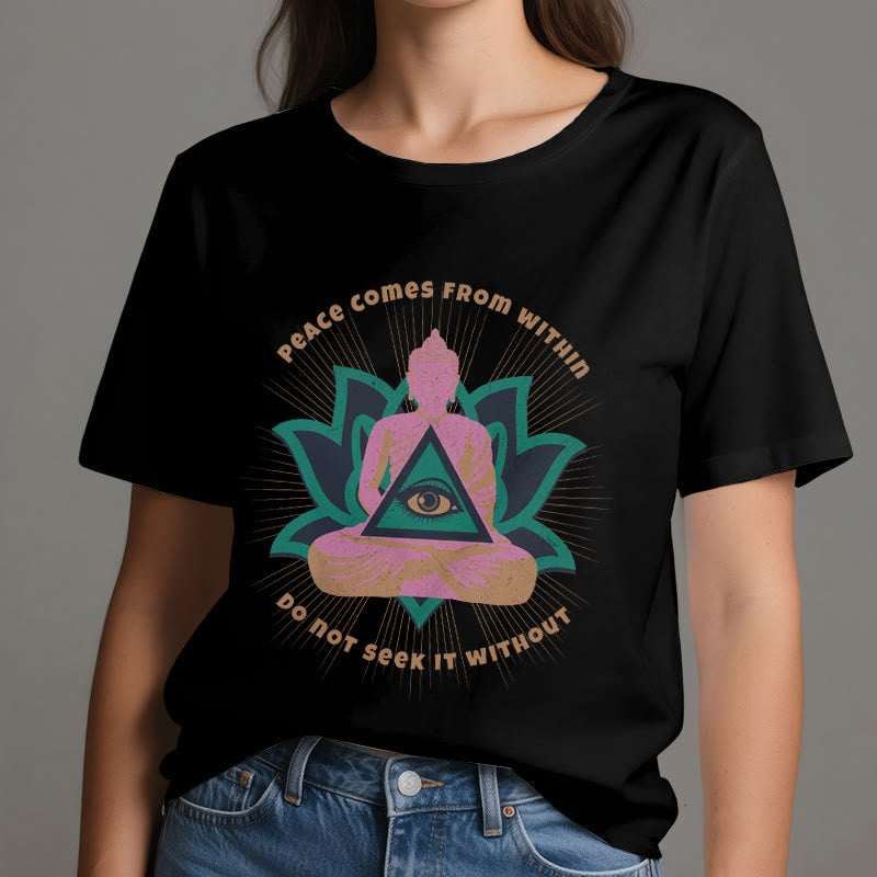 Olivenorma "La paz viene de dentro" Camiseta espiritual Buda Loto - image 9