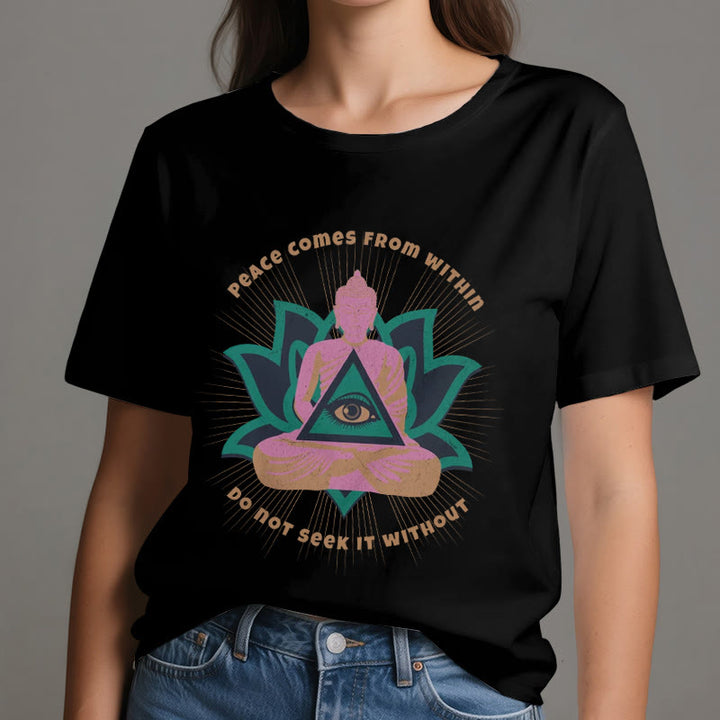 Olivenorma "La paz viene de dentro" Camiseta espiritual Buda Loto - image 9