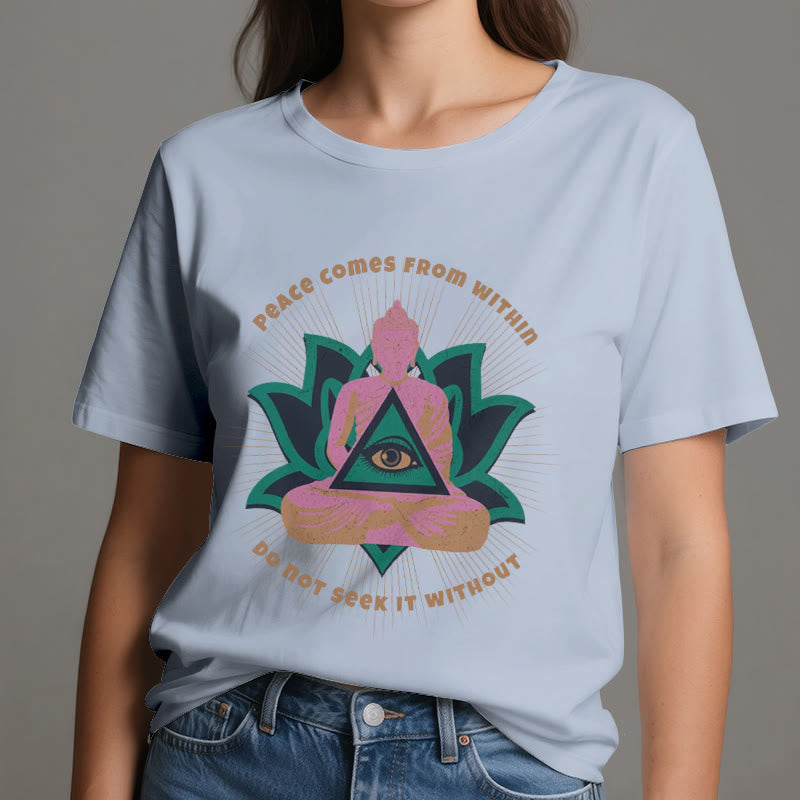 Olivenorma "La paz viene de dentro" Camiseta espiritual Buda Loto - image 13