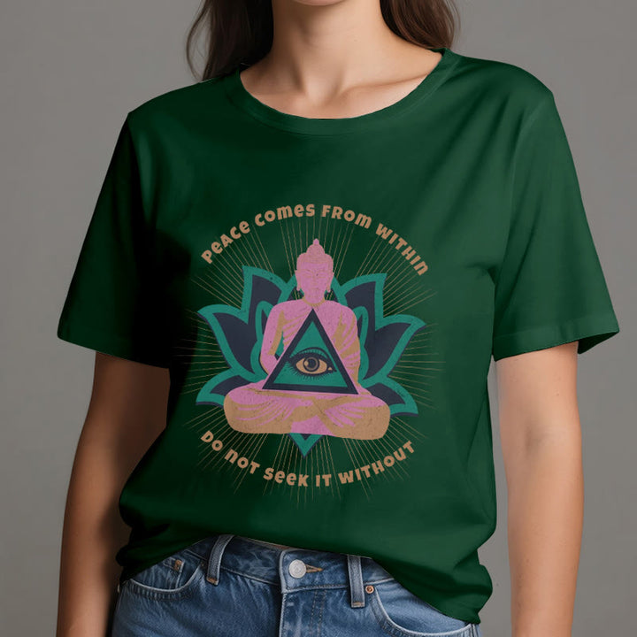 Olivenorma "La paz viene de dentro" Camiseta espiritual Buda Loto - image 21