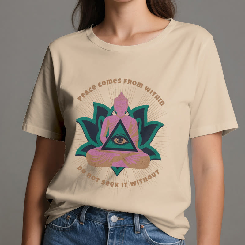 Olivenorma "La paz viene de dentro" Camiseta espiritual Buda Loto - image 11