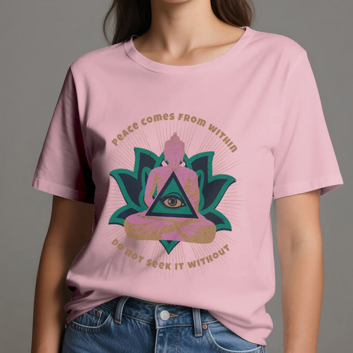 Olivenorma "La paz viene de dentro" Camiseta espiritual Buda Loto - image 15