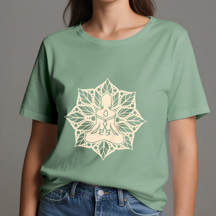 Camiseta de yoga y meditación floral Olivenorma Medala - image 19