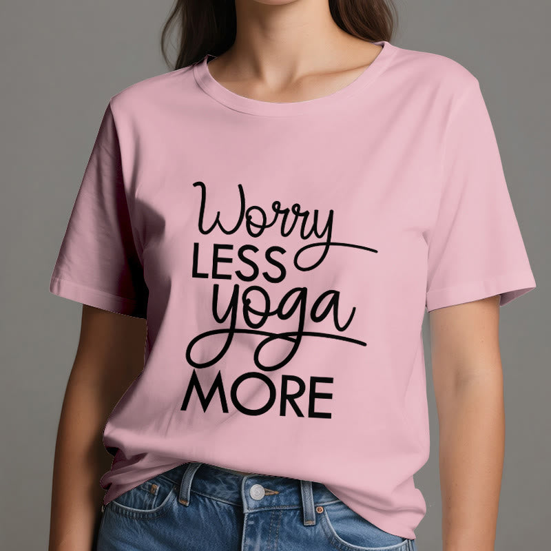 Camiseta Olivenorma "Preocúpate menos, haz más yoga" para amantes del yoga. Camiseta de meditación. - image 15