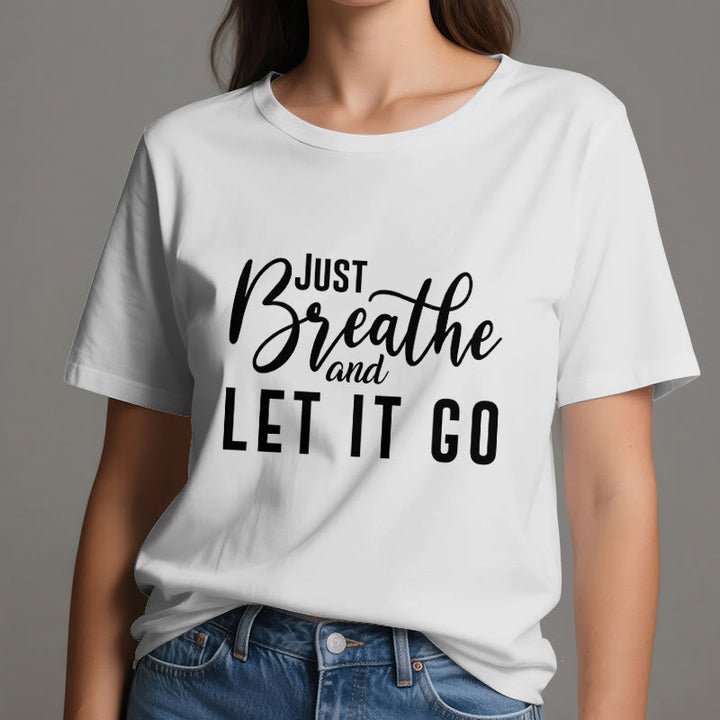 Camiseta espiritual Olivenorma "Solo respira y déjalo ir" - image 7