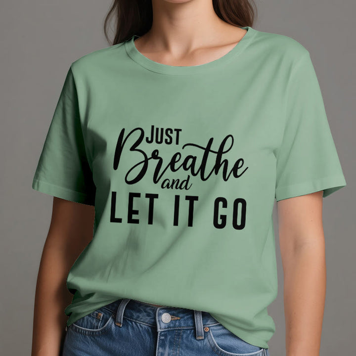 Camiseta espiritual Olivenorma "Solo respira y déjalo ir" - image 19