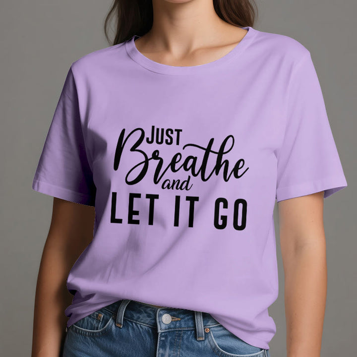 Camiseta espiritual Olivenorma "Solo respira y déjalo ir" - image 17