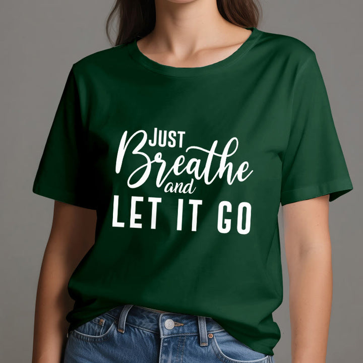 Camiseta espiritual Olivenorma "Solo respira y déjalo ir" - image 21