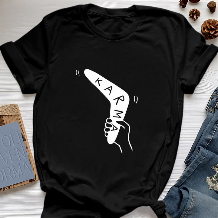 Camiseta divertida de Olivenorma "KARMA" para hacer ejercicio y yoga - Negro - 2XL - image 6