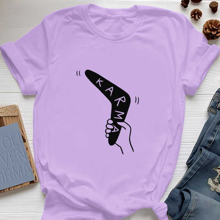 Camiseta divertida de Olivenorma "KARMA" para hacer ejercicio y yoga - Púrpura - 2XL - image 16