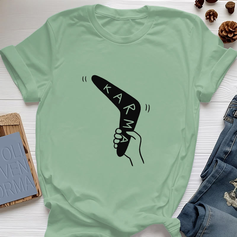 Camiseta divertida de Olivenorma "KARMA" para hacer ejercicio y yoga - Verde claro - 2XL - image 18
