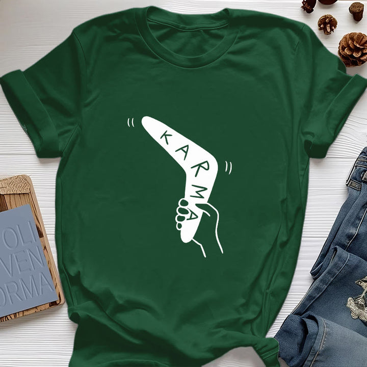 Camiseta divertida de Olivenorma "KARMA" para hacer ejercicio y yoga - Verde oscuro - 2XL - image 20