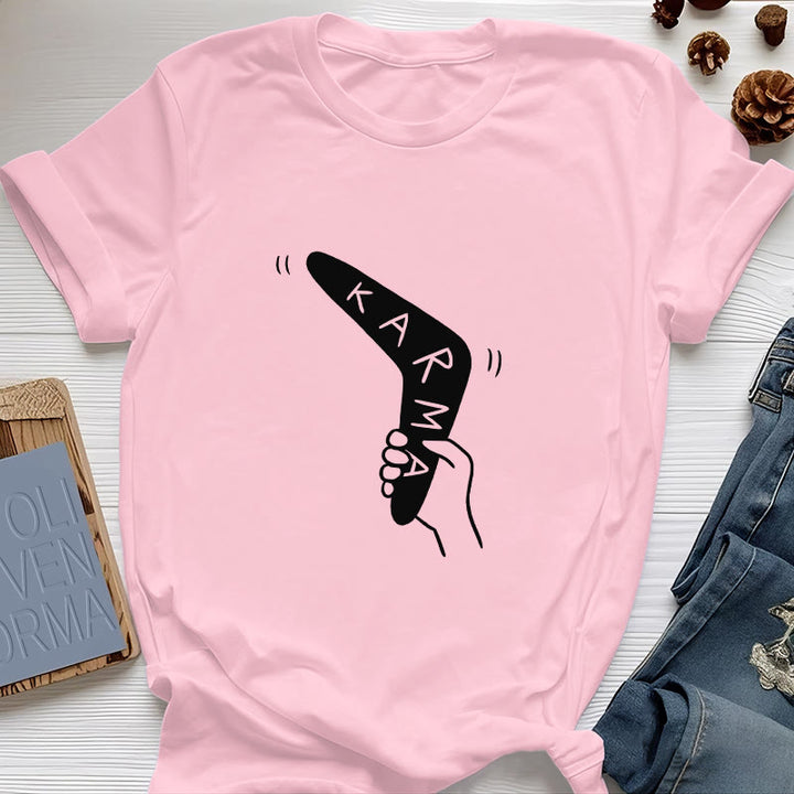 Camiseta divertida de Olivenorma "KARMA" para hacer ejercicio y yoga - Rosa - 2XL - image 14