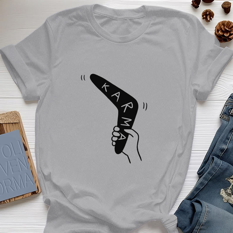 Camiseta divertida de Olivenorma "KARMA" para hacer ejercicio y yoga - Gris - 2XL - image 8