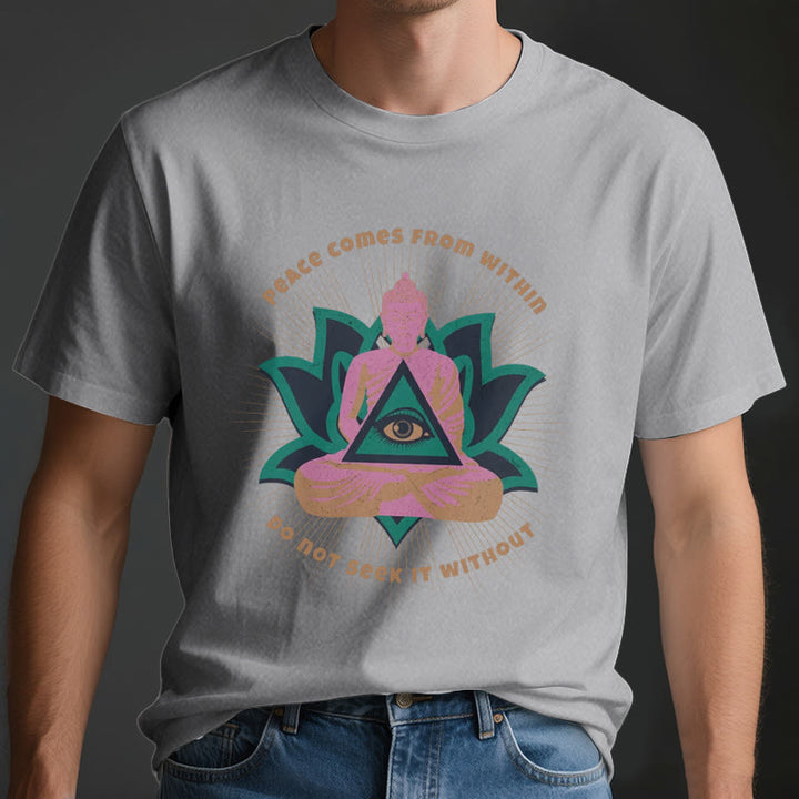 Olivenorma "La paz viene de dentro" Camiseta espiritual Buda Loto - image 4